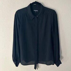 Express Black Button Down Long Sleeves Shirt Women's Small